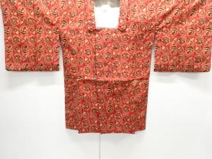 丸に花鳥模様織出しお召し道行コート